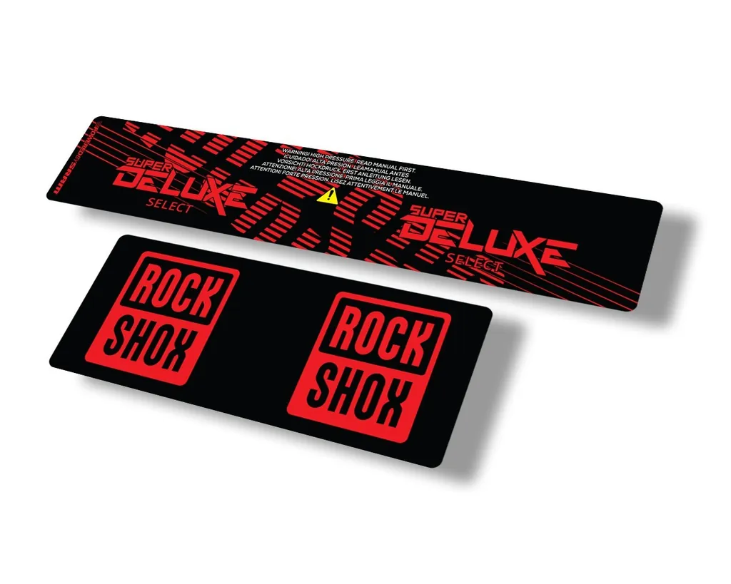 Rock Shox 2021 Super Deluxe Select Rear Shock Decal Sticker Adhesive Set Red - 1