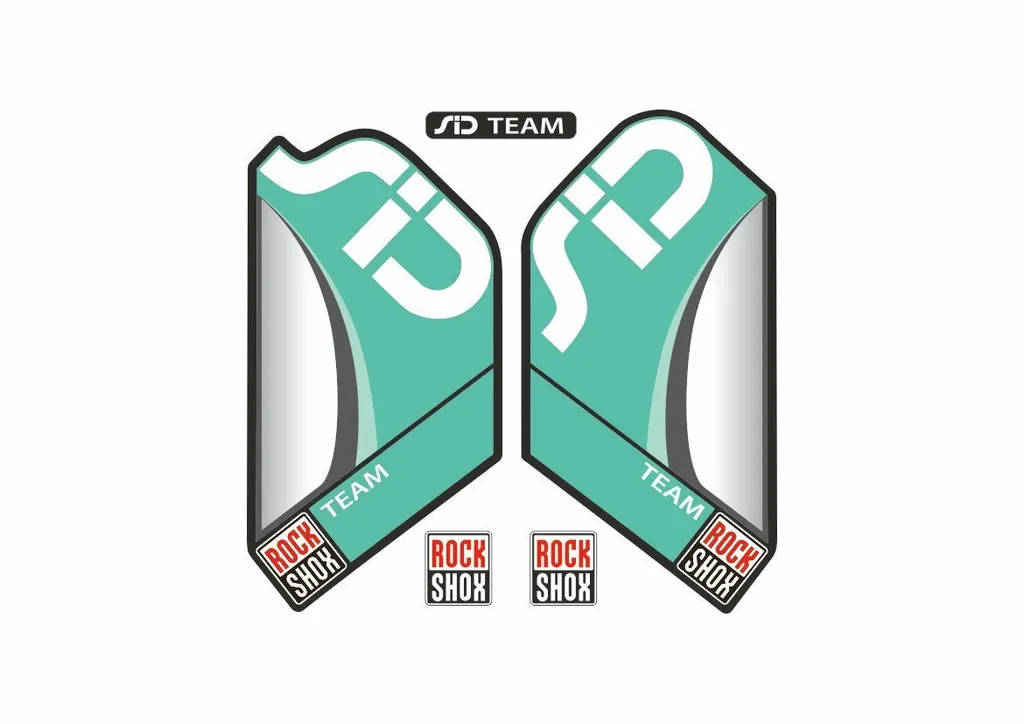 Rock Shox SID Team Mountain Bike Cycling Factory Decal Kit Sticker Turquoise - 1