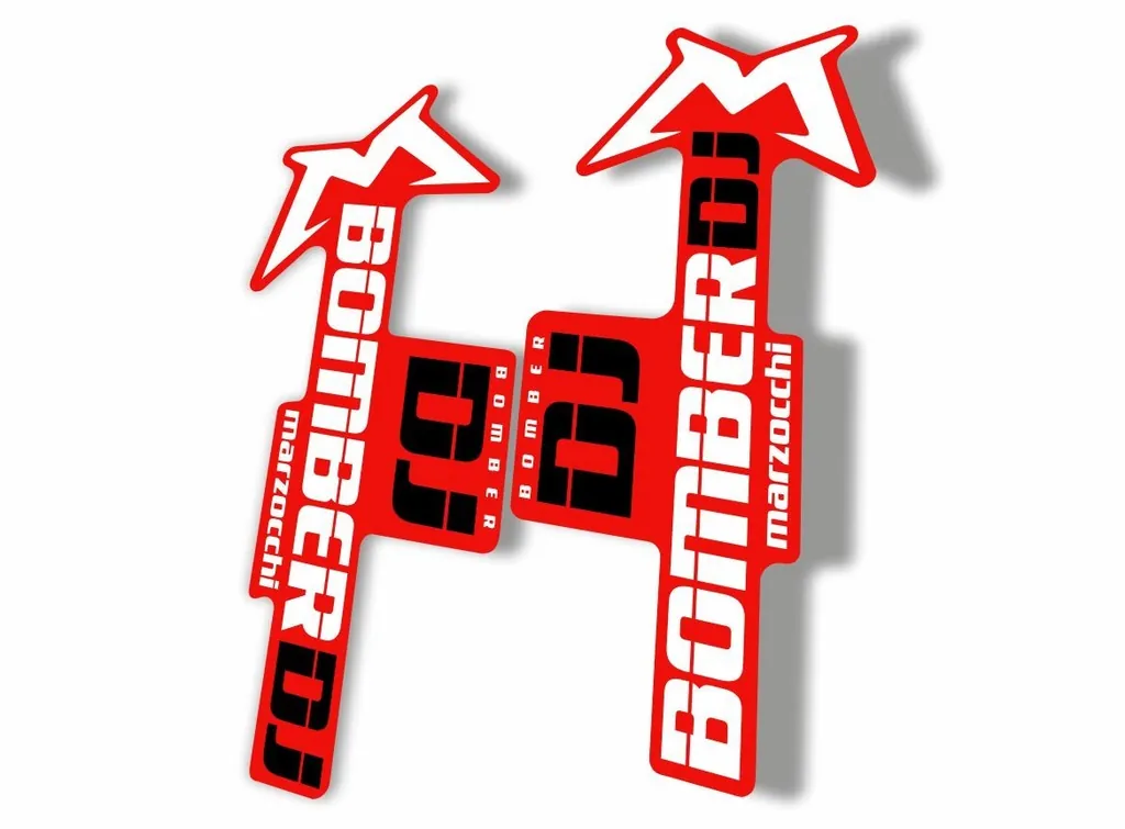 Marzocchi Bomber DJ 2020 Fork Suspension Sticker Decal Kit Adhesive Red White #1 - 1