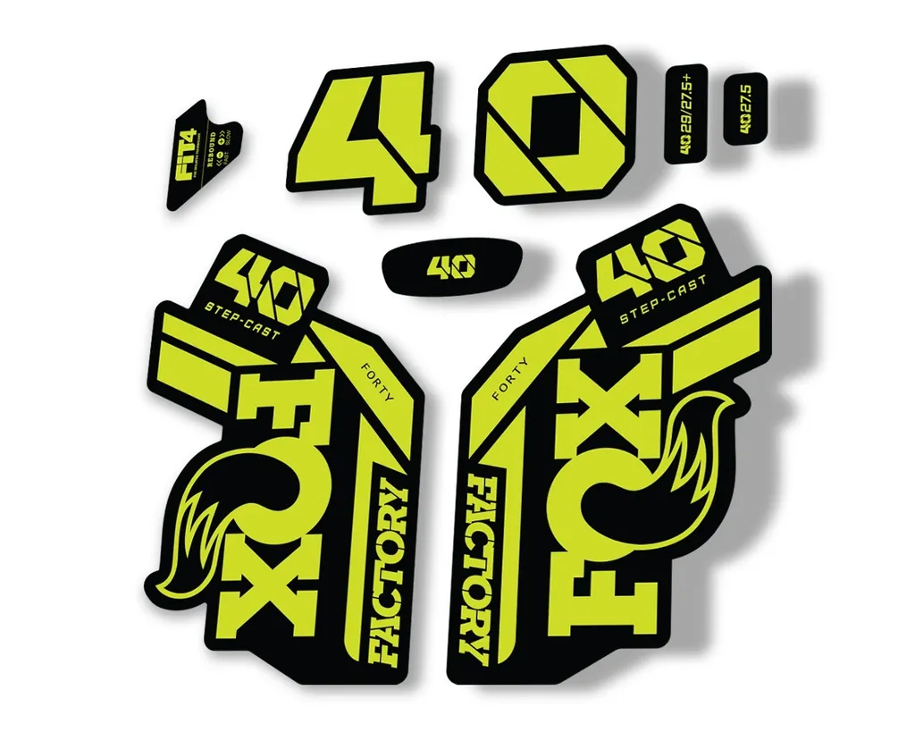 FOX 40 Step Cast SC 2021 Factory Fork Decals Suspension Sticker Lime Green - 1