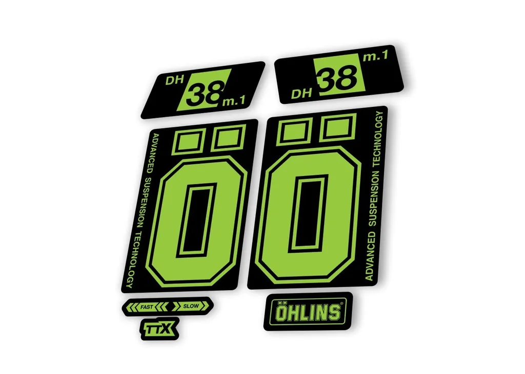 Ohlins DH38 M.1 2022 Fork Decal Mountain Bike Cycling Sticker Adhesive Green - 1