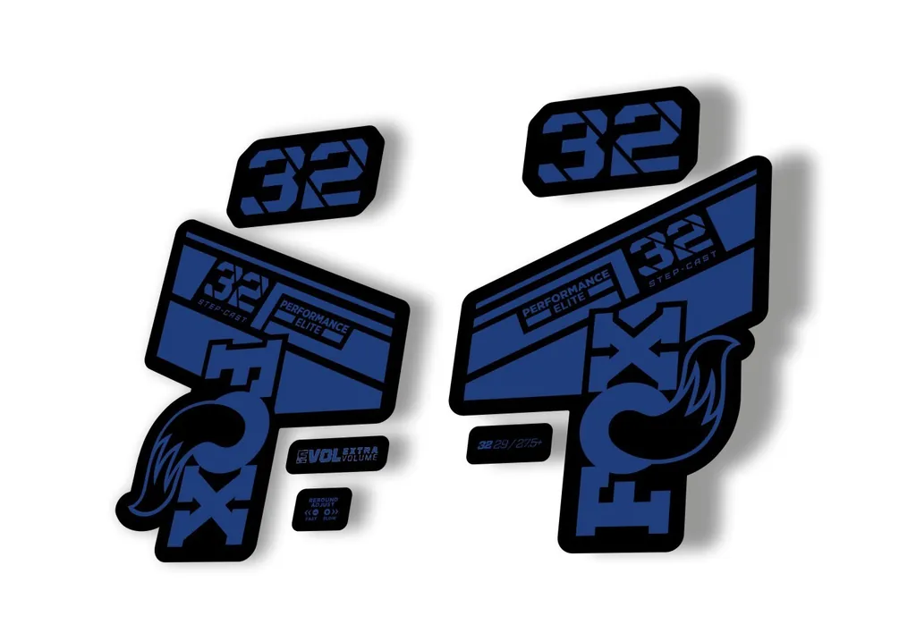 FOX 32 Step Cast Elite 2021 Factory Fork Decals Suspension Sticker Dark Blue - 1