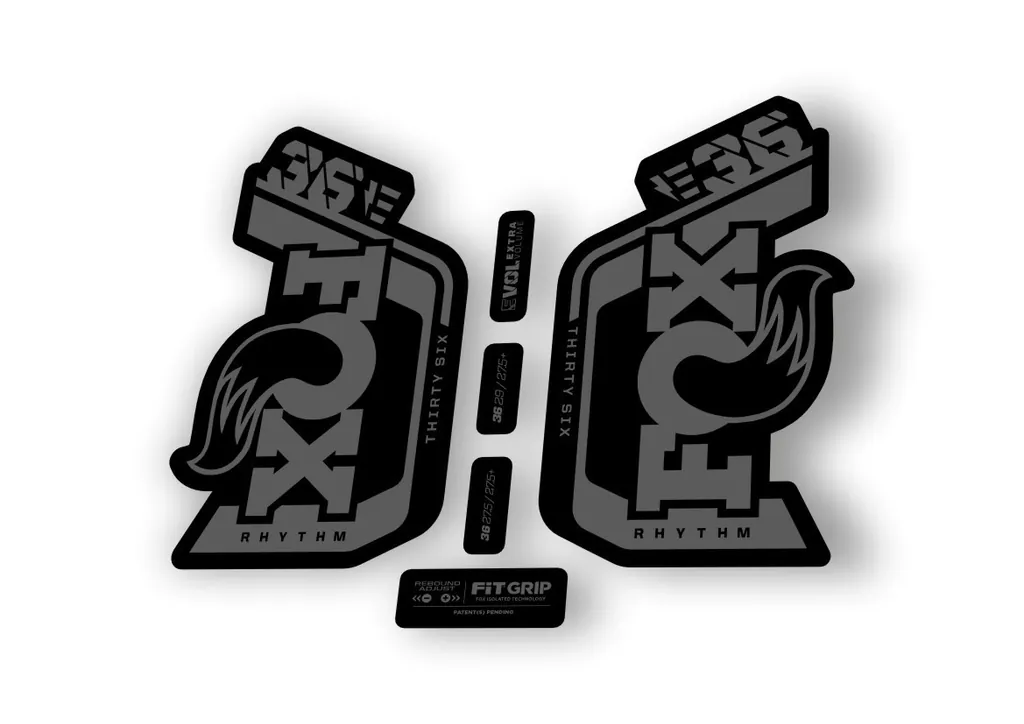 Fox 36 Rhythm E Bike 2024Fork Suspension Factory Decal Sticker Adhesive Gray - 1