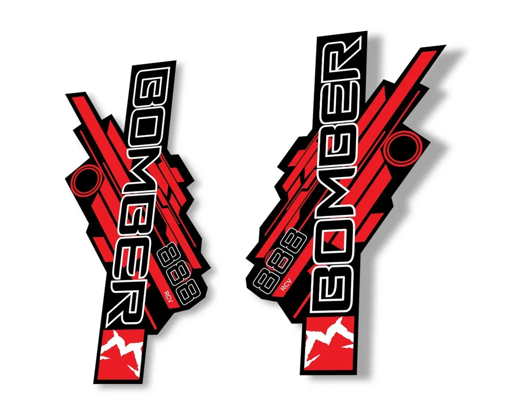 Marzocchi Bomber 888 RCV 2014 Fork Suspension Sticker Decal Kit Adhesive Red - 1