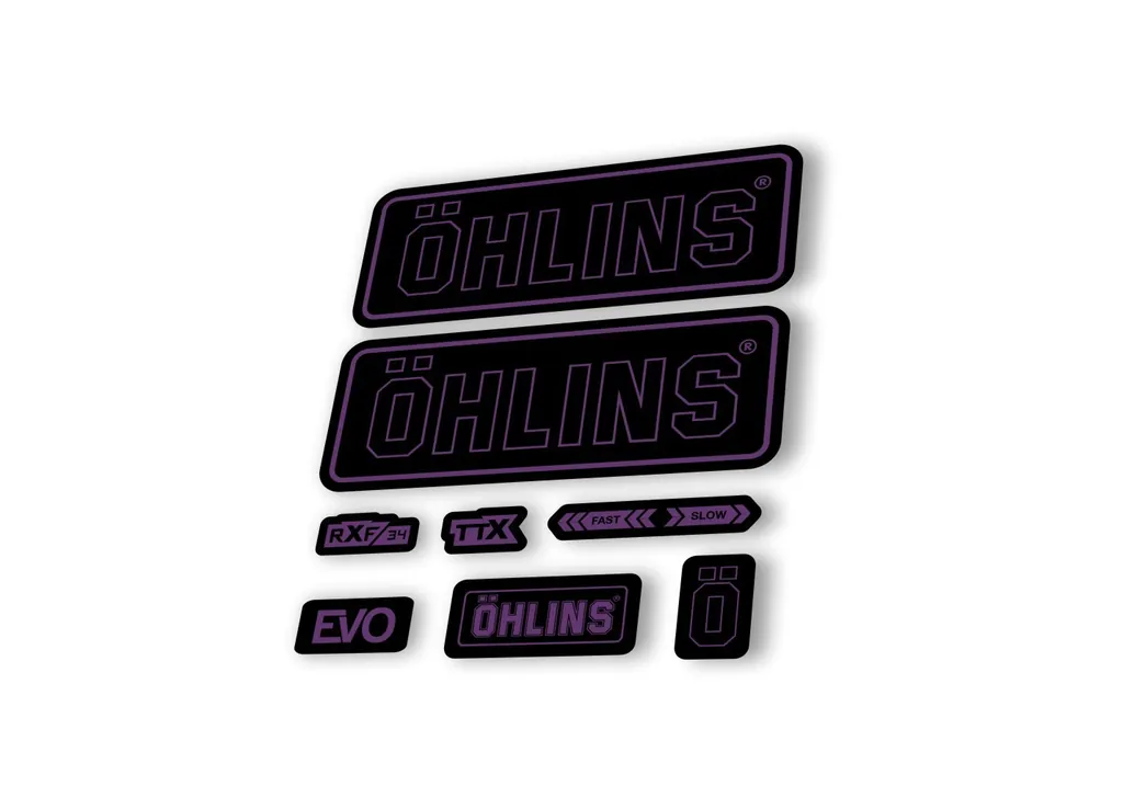 Ohlins RXF34 EVO 2018 Rear Shock Decal Mountain Bike Cycling Sticker Purple - 1