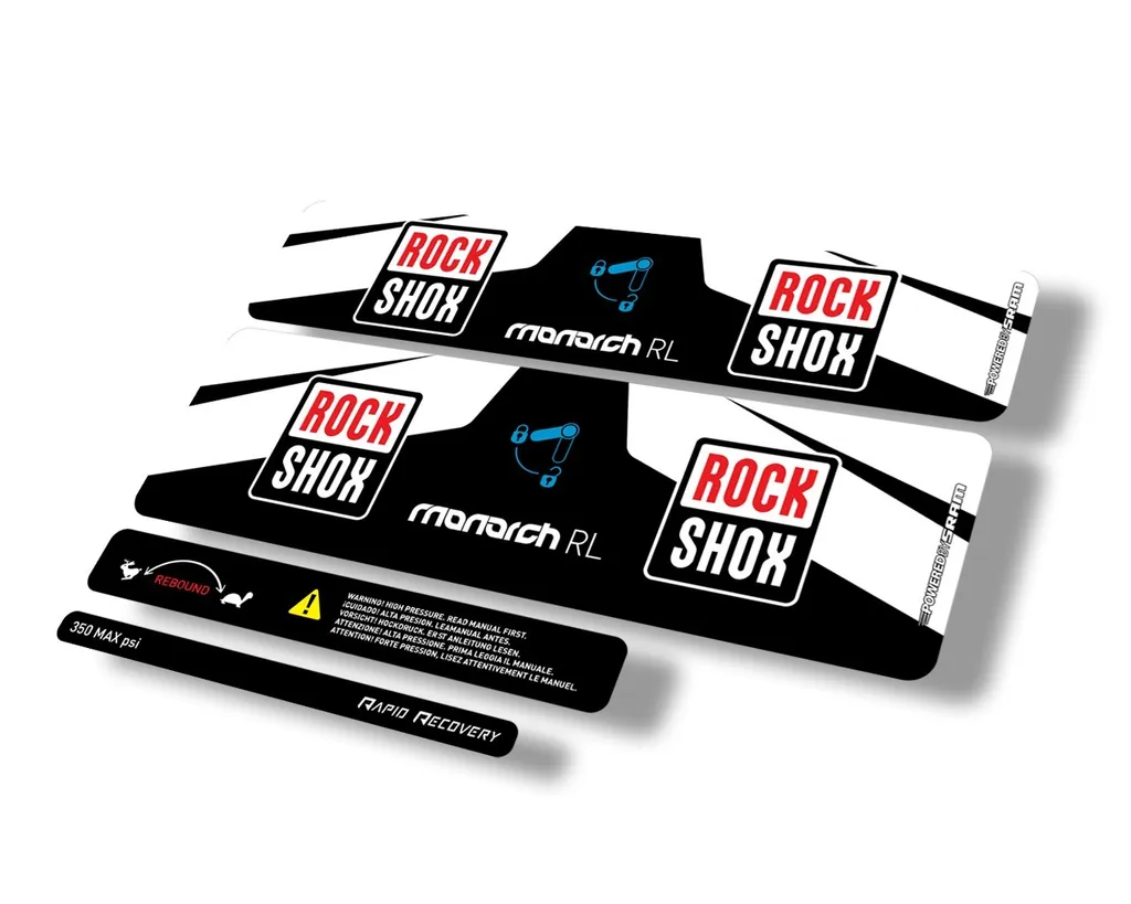 Rock Shox MONARCH RL 2016 Rear Shock Suspension Decal Sticker Adhesive White - 1