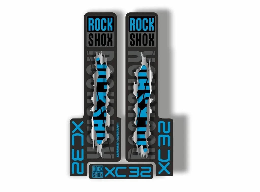 Rock Shox XC32 2018 Fork Decal Mountain Bike Cycling Sticker Adhesive Metal Torn - 1