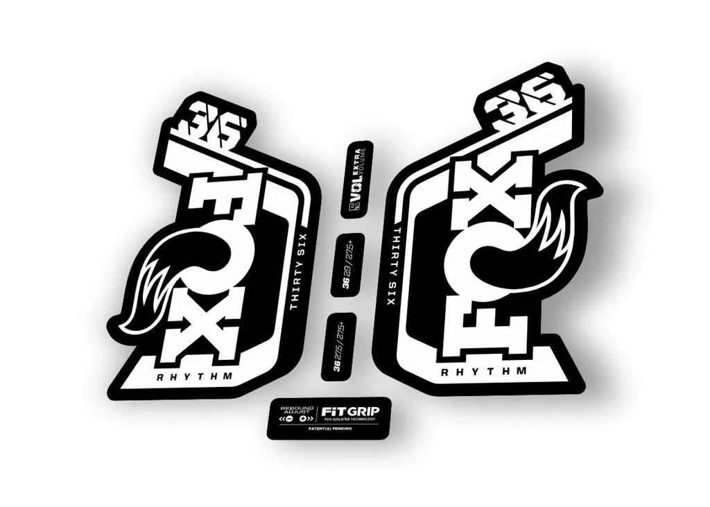 Fox 36 Rhythm 2024 Fork Suspension Factory Decal Sticker Adhesive White - 1