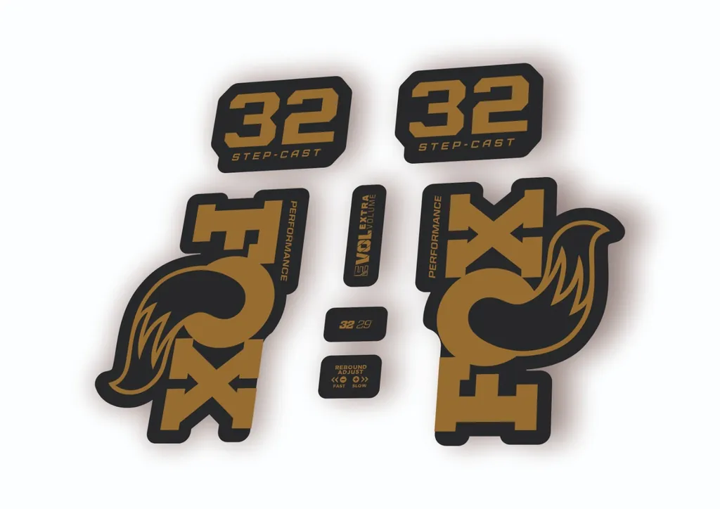 Fox 32 Step Cast Performance 2025 Fork Factory Decal Sticker Adhesive Gold - 1