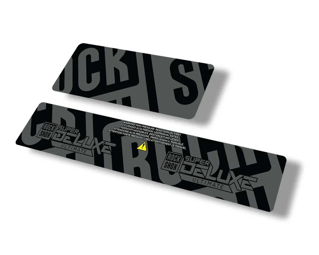 Rock Shox 2021 Super Deluxe Ultimate Rear Shock Decal Sticker Set Gray - 1