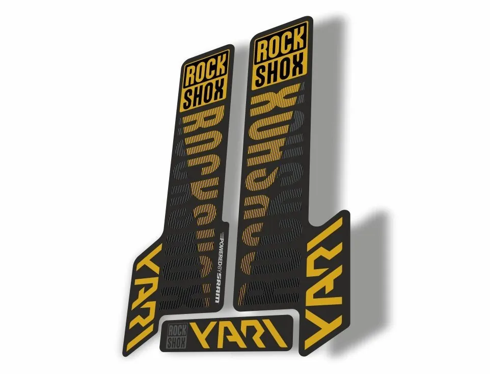 Rock Shox YARI 2018 Fork Decal Mountain Bike Cycling Sticker Adhesive Gold Gray - 1
