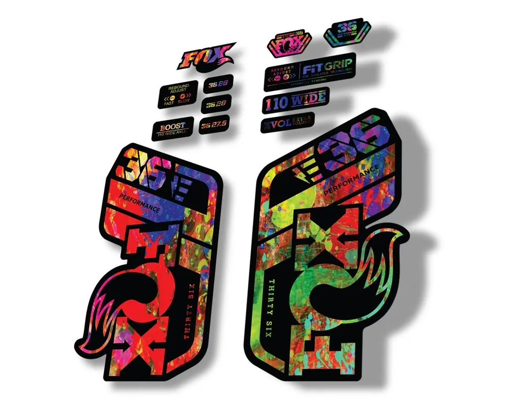 FOX 36 Performance E Bike 2021 Forks Suspension Factory Decal Sticker Oil Slick - 1