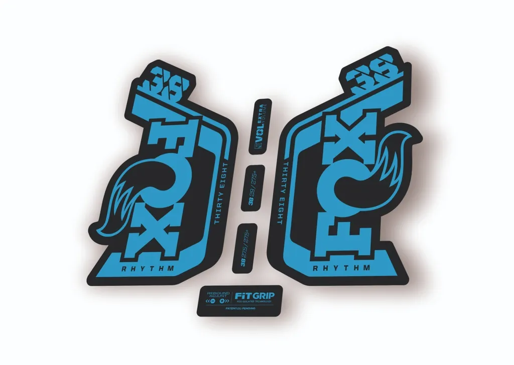 Fox 38 Rhythm 2024 Fork Suspension Factory Decal Sticker Adhesive Blue - 1
