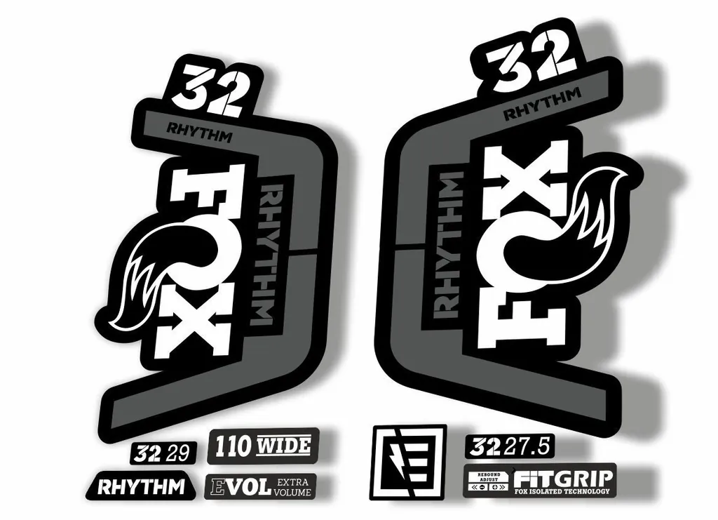 FOX 32 Rhythm 2019 Forks Suspension Factory Decal Sticker Adhesive White-Gray - 1