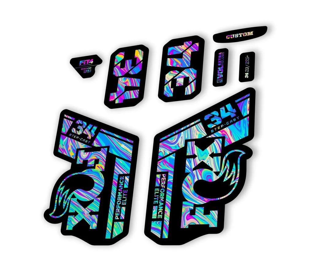 FOX 34 Step Cast Elite 2021 Factory Fork Decals Suspension Sticker Oil Slick 1 - 1