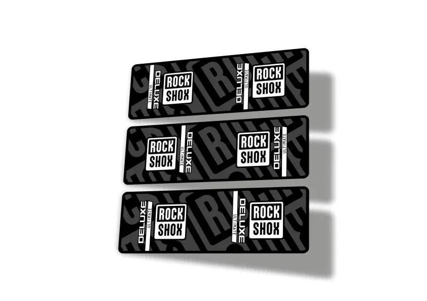 Rock Shox 2023 Deluxe Ultimate Rear Shock Decal Sticker Adhesive Set White - 1