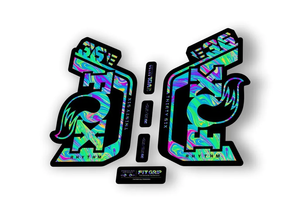 Fox 36 Rhythm E Bike 2024Fork Suspension Factory Decal Sticker Oil Slick 1 - 1
