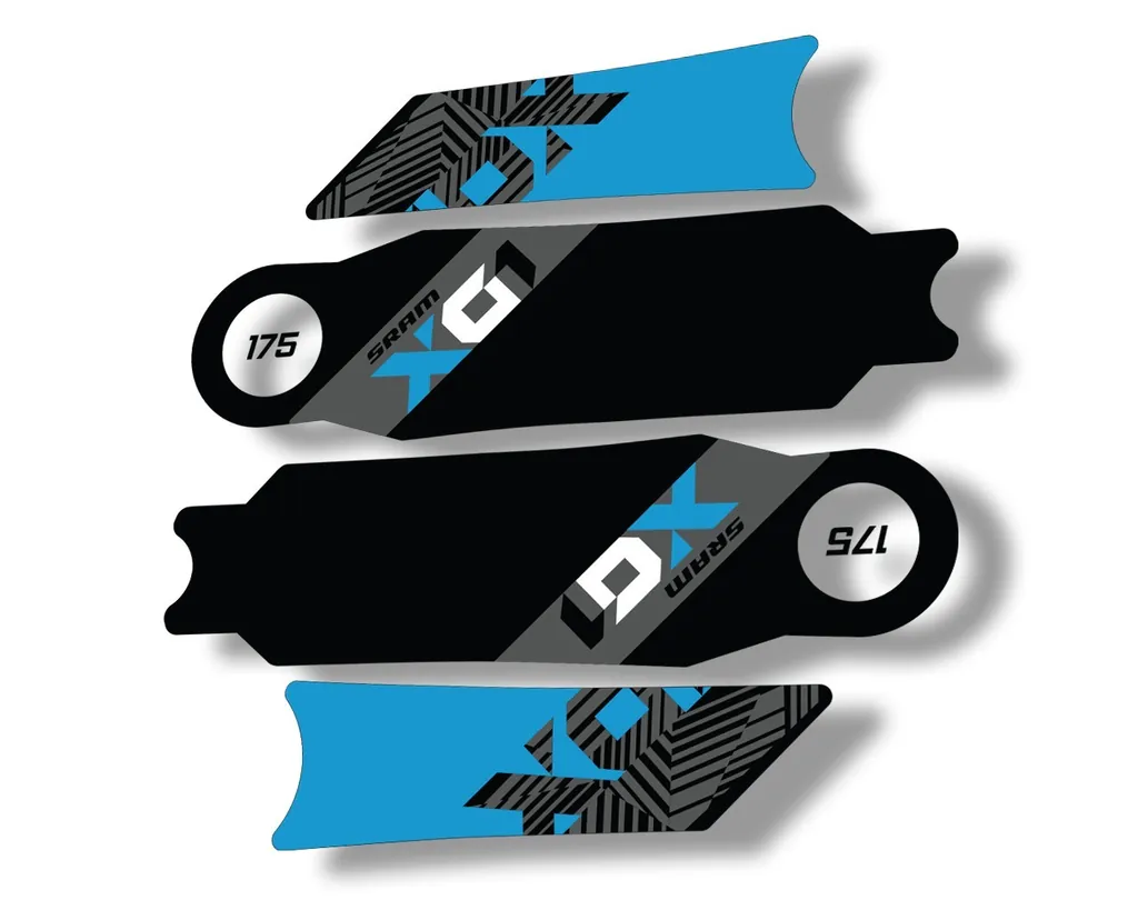 Crank Set Stickers Decals MTB Sram X01 Eagle 2018 Bicycle 2Pcs Adhesive Blue - 1