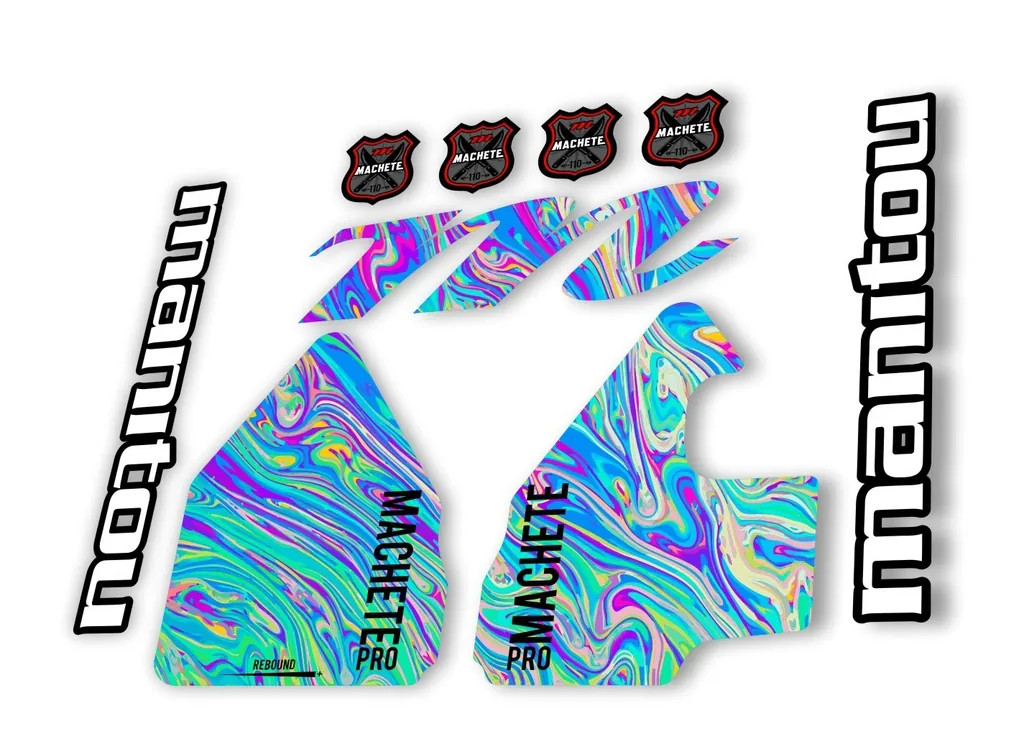 Manitou Machette 110 Pro 2020 Fork Suspension Decal Kit Sticker Oil Slick 1 - 1