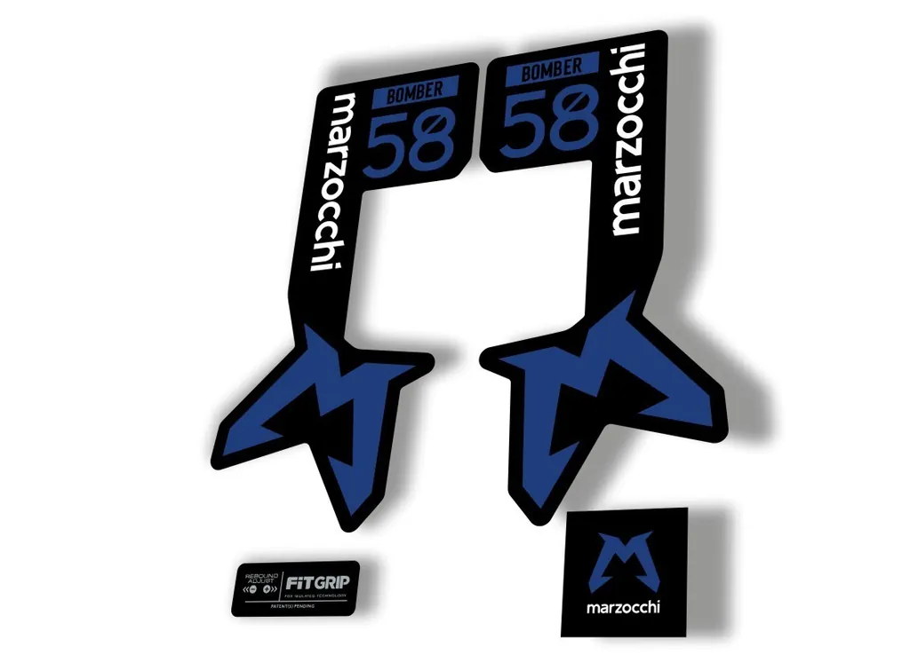 Marzocchi Bomber 58 2025 Suspension Sticker Decal Kit Adhesive Dark Blue - 1
