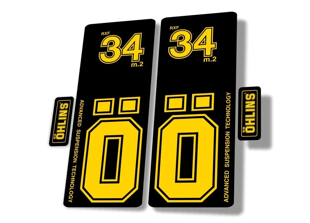 OHLINS RXF 34 M.2 2022 Fork Decal Mountain Bike Cycling Sticker Adhesive Yellow - 1