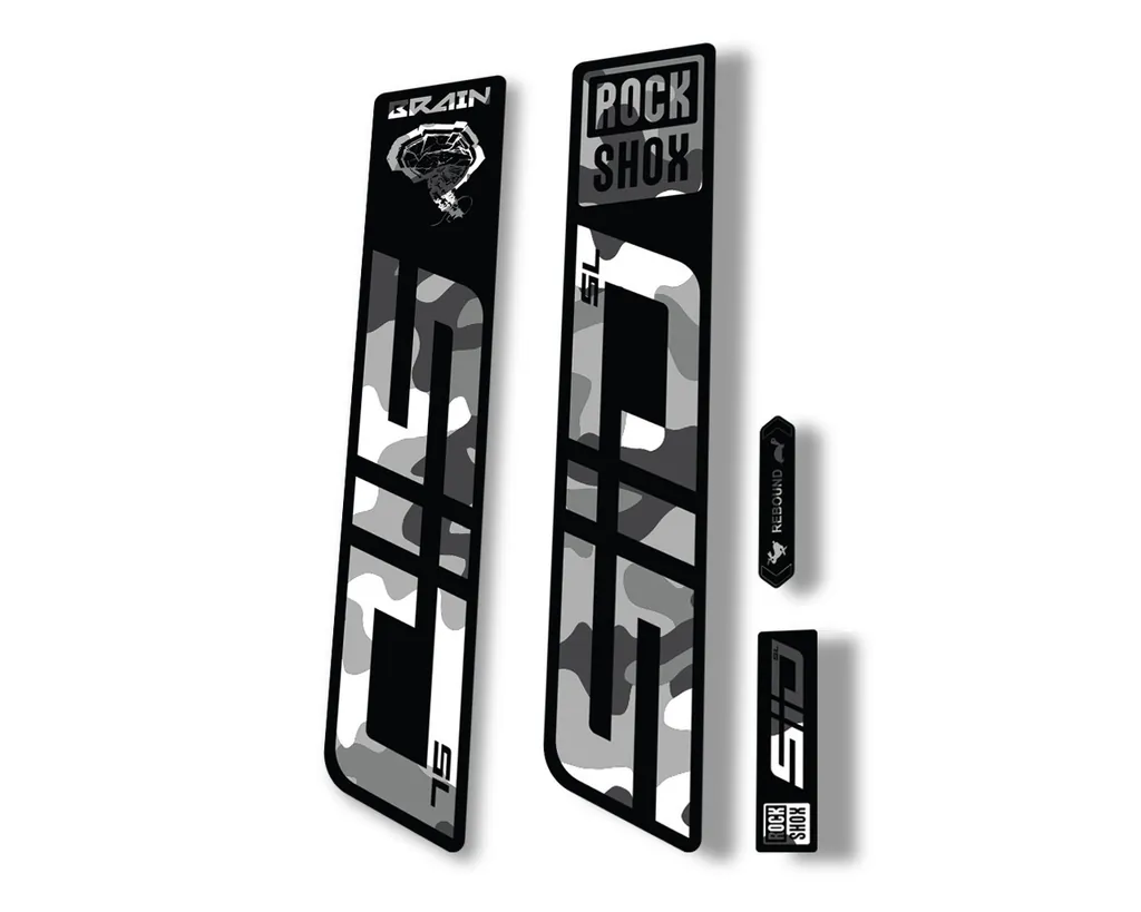 Rock Shox SID SL Brain 2021 Mountain Bike Cycling Decal Sticker White Camo - 1