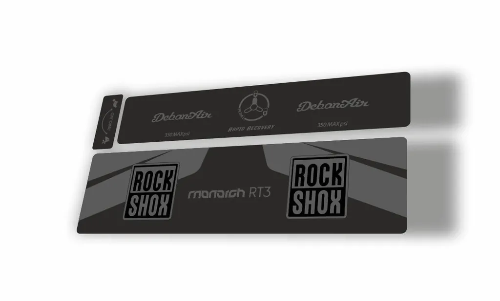 Rock Shox 2016 MONARCH RT3 Rear Shock MTB Decal Sticker Adhesive Gray - 1