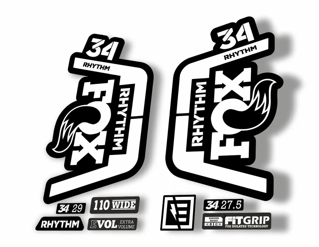 FOX 34 Rhythm 2019 Forks Suspension Factory Decal Sticker Adhesive White - 1