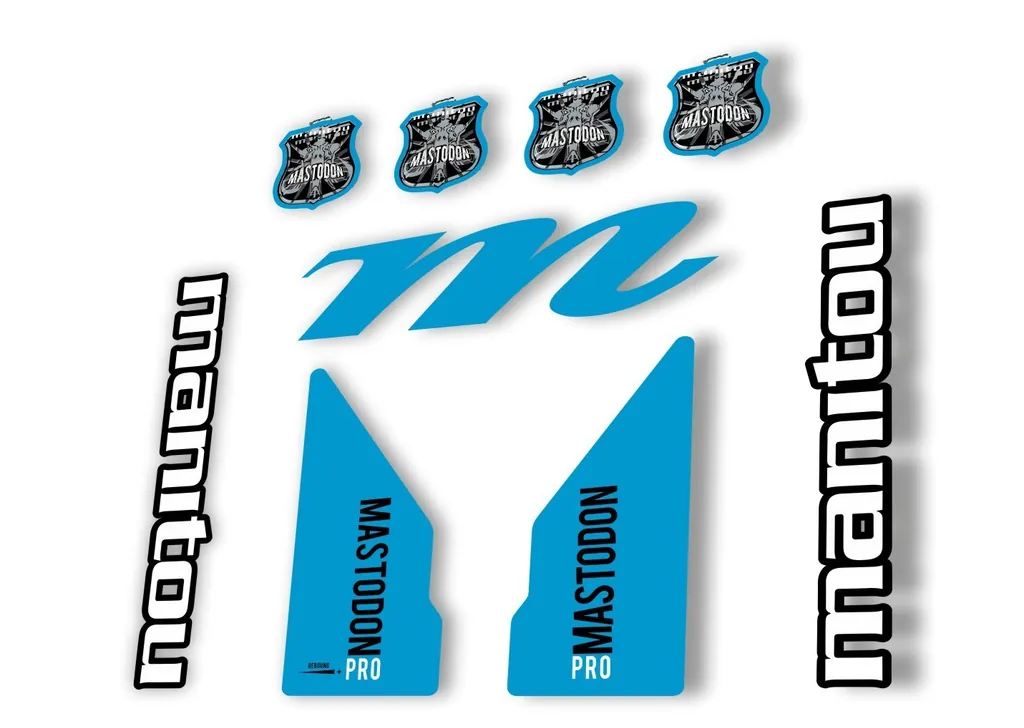 Manitou Mastadon Pro 2017 Fork Suspension Decal Kit Sticker Blue - 1