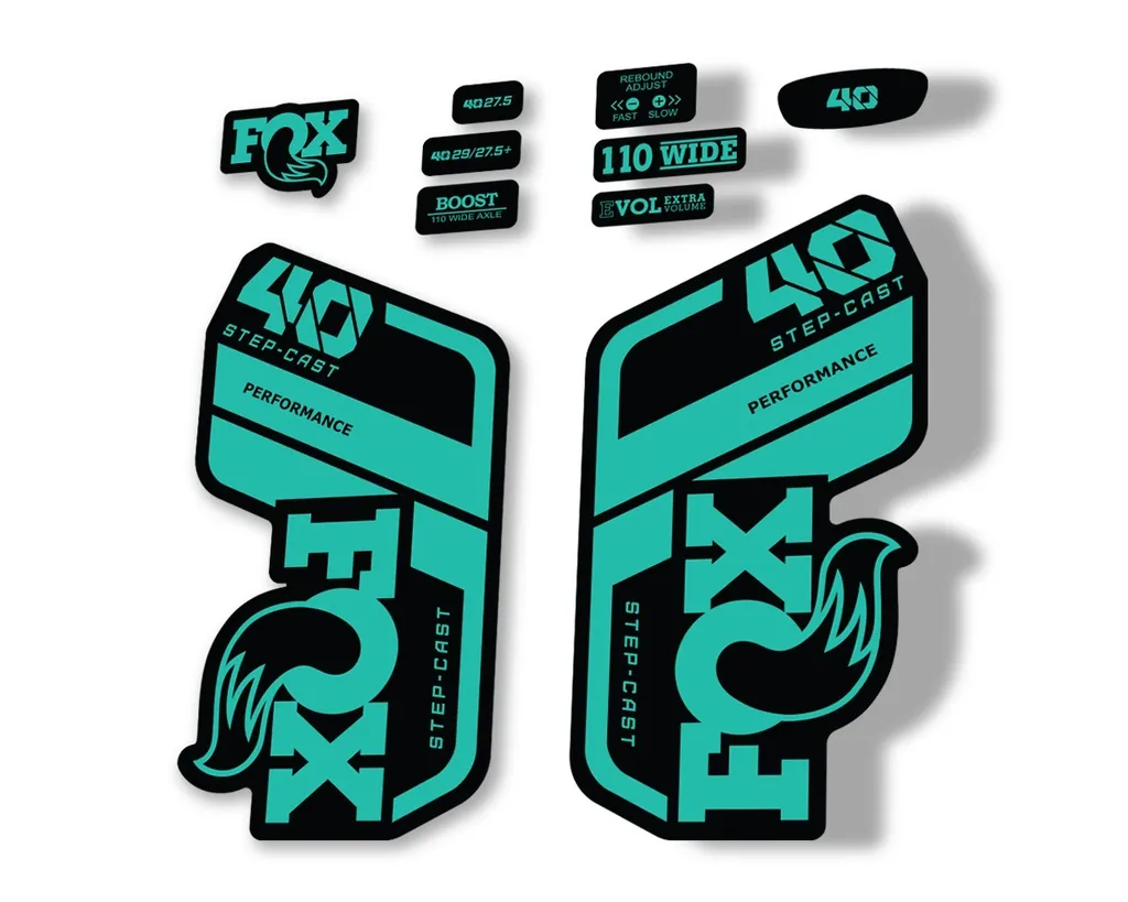 FOX 40 Step Cast SC 2021 Performance Fork Decals Suspension Sticker Dolphin - 1