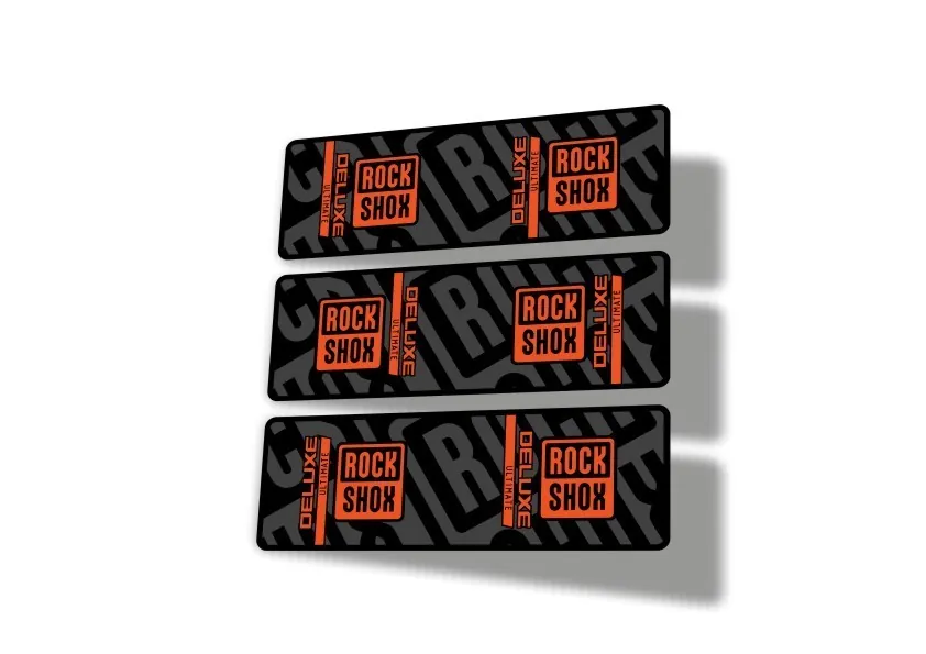 Rock Shox 2023 Deluxe Ultimate Rear Shock Decal Sticker Adhesive Set Orange - 1