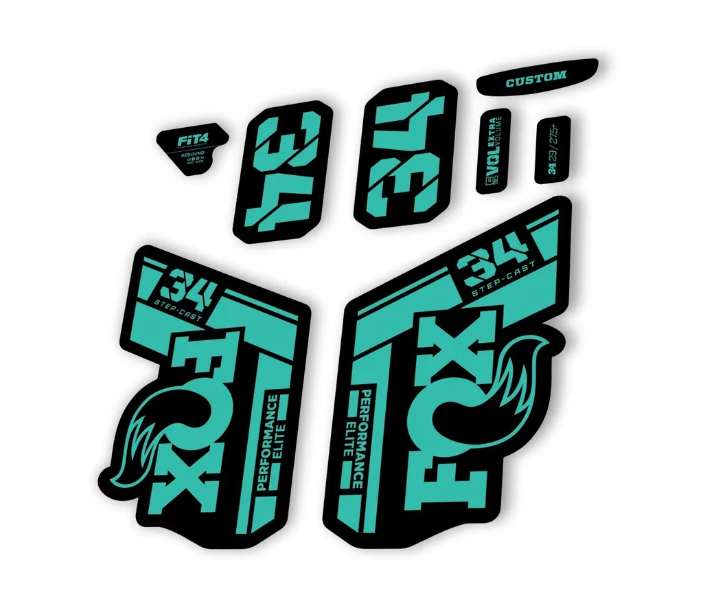 FOX 34 Step Cast Elite 2021 Factory Fork Decals Suspension Sticker Dolphin - 1