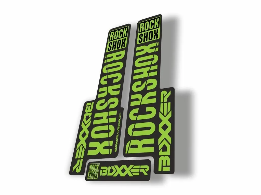 Rock Shox BOXXER 2018 Mountain Bike Cycling Decal Kit Sticker Adhesive Green - 1