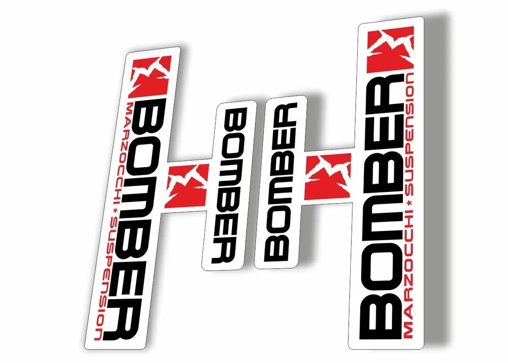 Marzocchi Bomber Generic 2006 Fork Suspension Sticker Decal Kit Adhesive White - 1