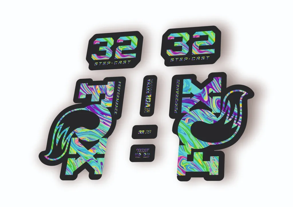 Fox 32 Step Cast Performance 2025 Fork Factory Decal Sticker Adhesive Oil Slick1 - 1