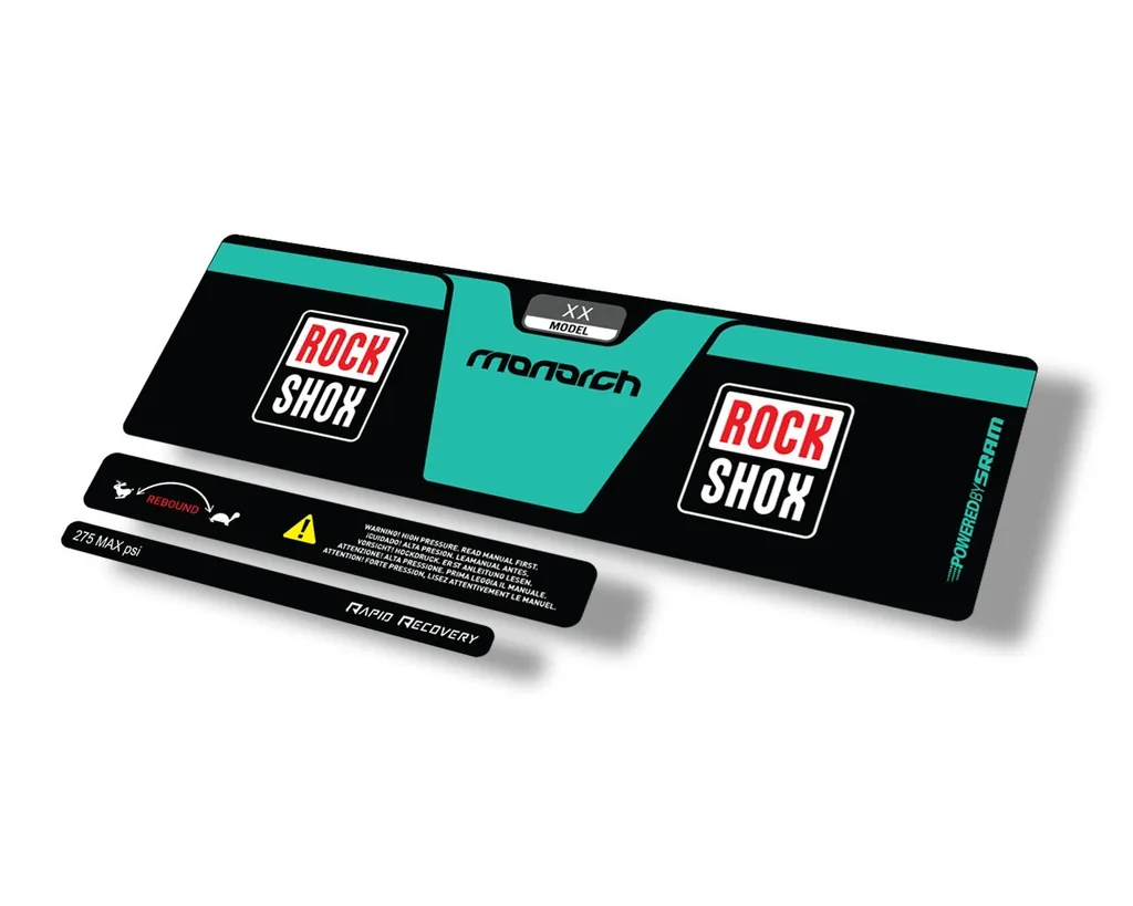 Rock Shox 2014 Monarch XX Rear Shock Decal Sticker Adhesive Set Dolphin - 1