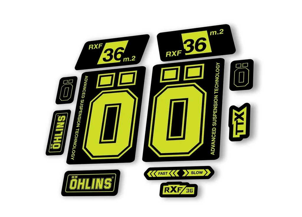 Ohlins RXF 36 M.2 2022 Fork Decal Mountain Bike Cycling Sticker Adhesive L.Green - 1