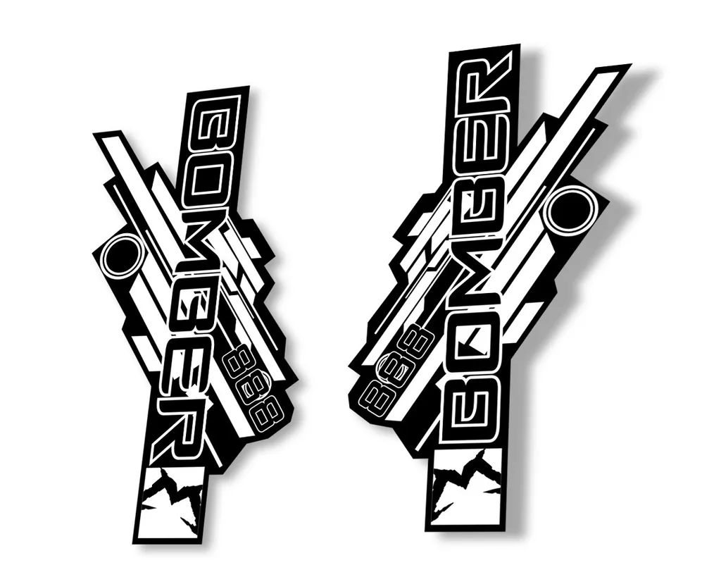 Marzocchi Bomber 888 RCV 2014 Fork Suspension Sticker Decal Kit Adhesive White - 1
