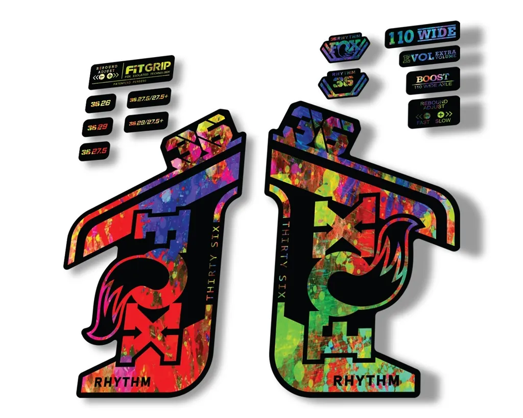 FOX 36 RHYTHM 2021 Forks Suspension Factory Decal Sticker Adhesive Oil Slick - 1