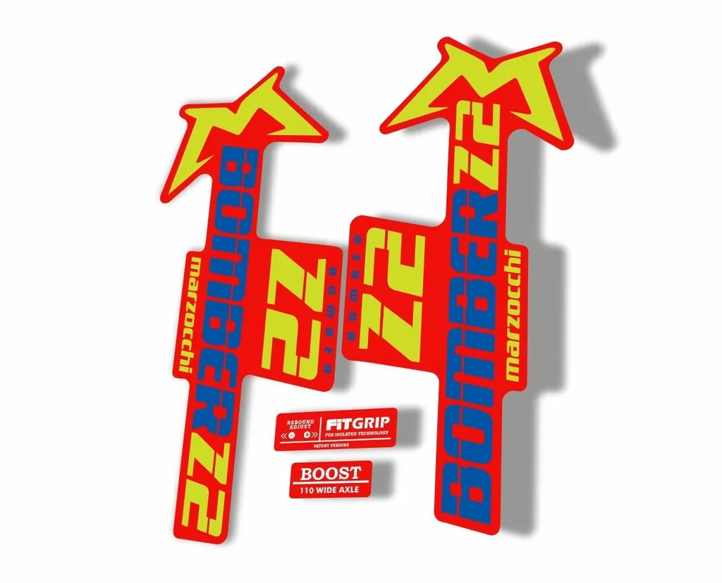 Marzocchi Bomber Z2 2020 Fork Suspension Sticker Decal Kit Adhesive Red Blue - 1