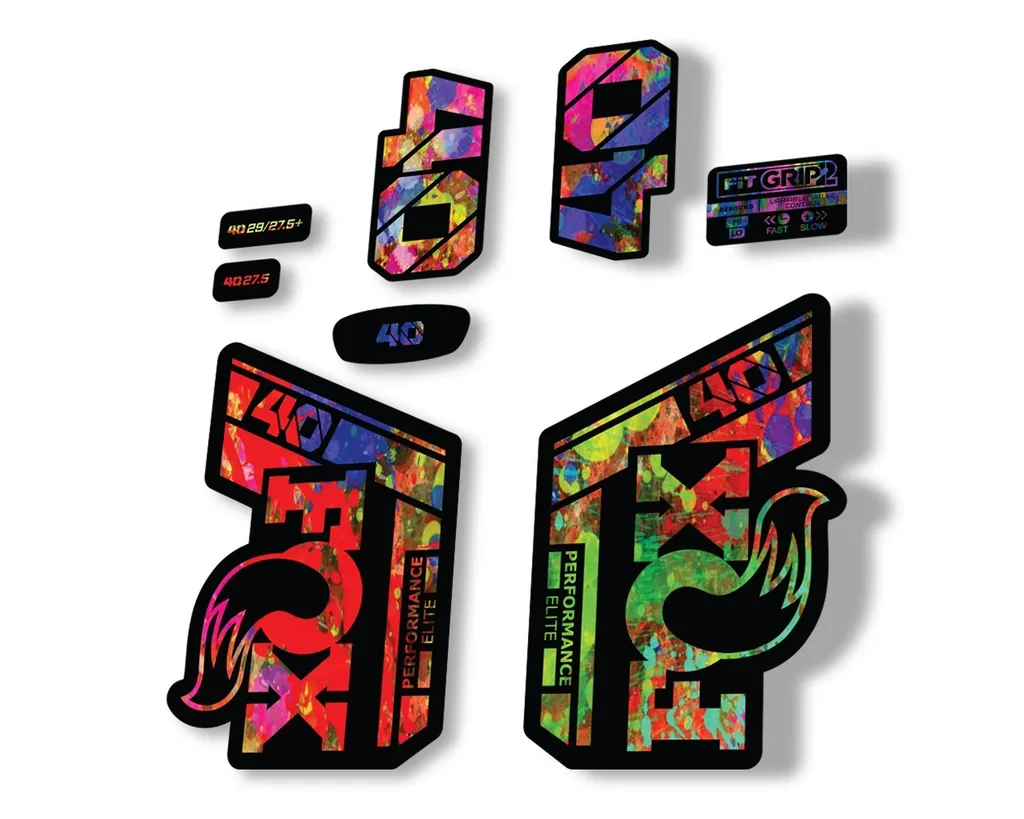 FOX 40 Performance Elite 2021 Fork Decals Suspension Sticker Adhesive Oil Slick - 1