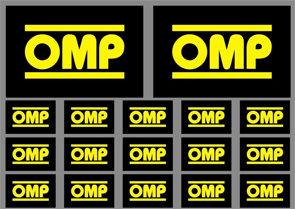 OMP Motorcycle Decal Set Quality Sticker Vinyl Graphic Logo Adhesive Kit 18 Pcs - 1
