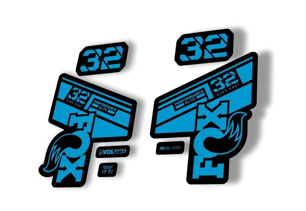 FOX 32 Step Cast Elite 2021 Factory Fork Decals Suspension Sticker Blue - 1