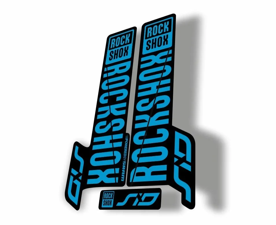 Rock Shox SID 2018 Mountain Bike Cycling Decal Kit Sticker Adhesive Blue - 1