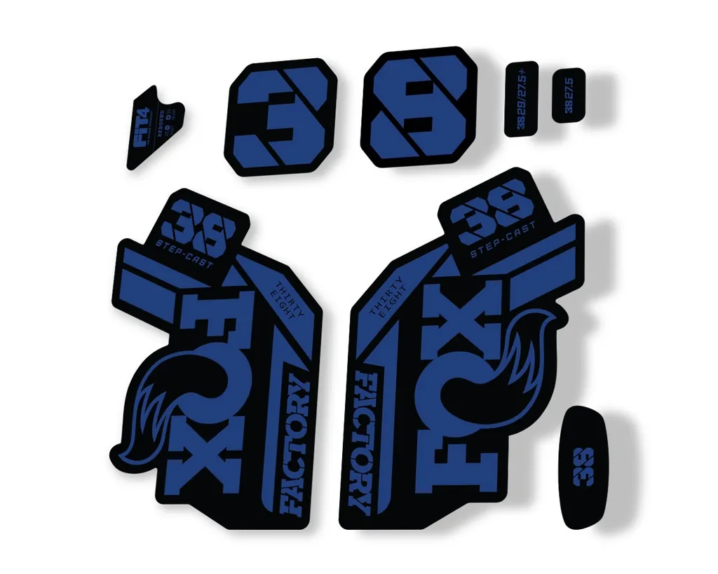 FOX 38 Step Cast SC 2021 Factory Fork Decals Suspension Sticker Dark Blue - 1