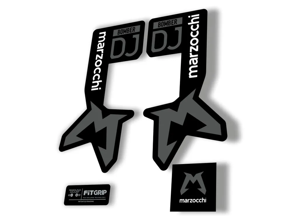Marzocchi Bomber DJ 2025 Fork Suspension Sticker Decal Kit Adhesive Gray - 1