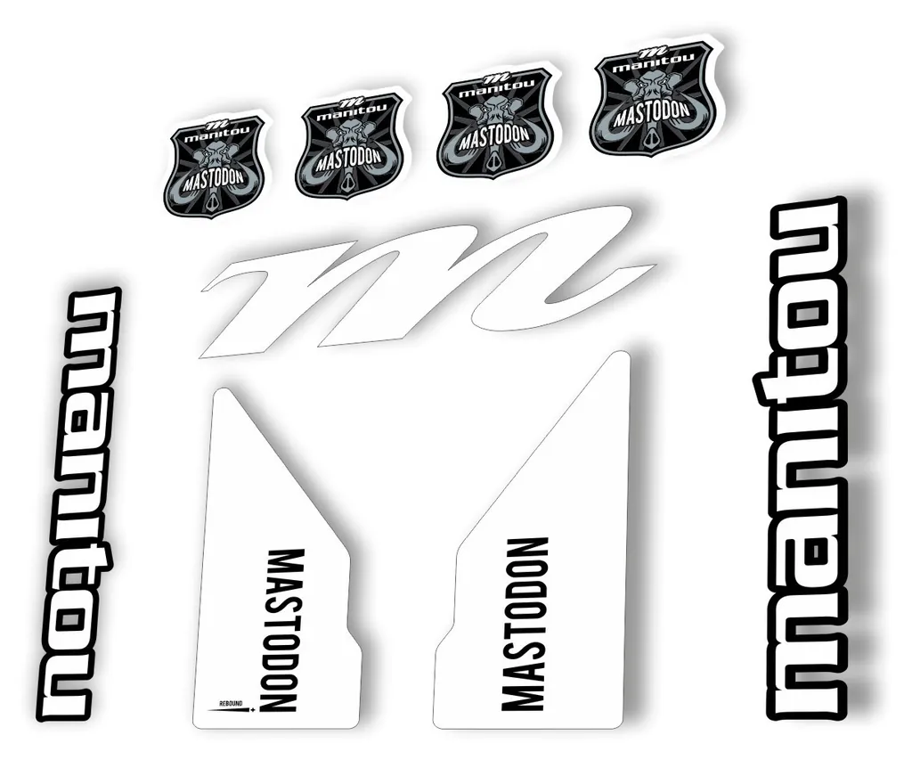 Manitou Mastadon 2017 Fork Suspension Decal Kit Sticker Set White - 1