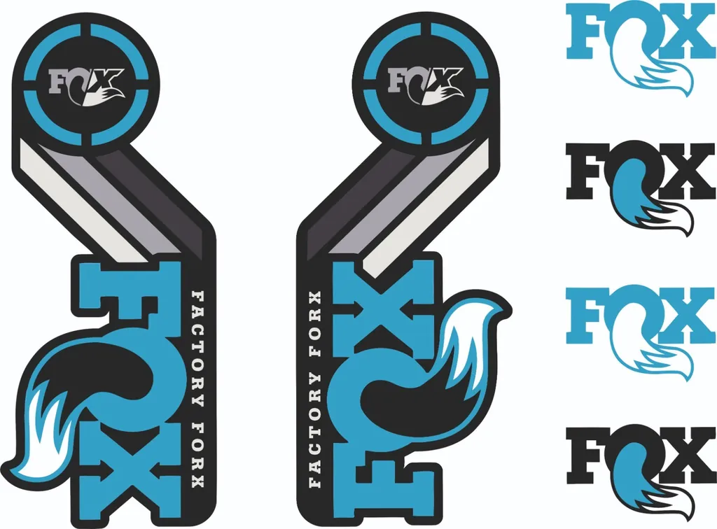 FOX Racing Shox AM Heritage Sticker Decal 2015 Kit Fork / Shock Sets Blue - 1