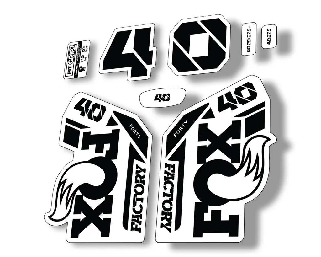 FOX 40 2021 Factory Forks Suspension Decals Sticker Set Adhesive Black - 1