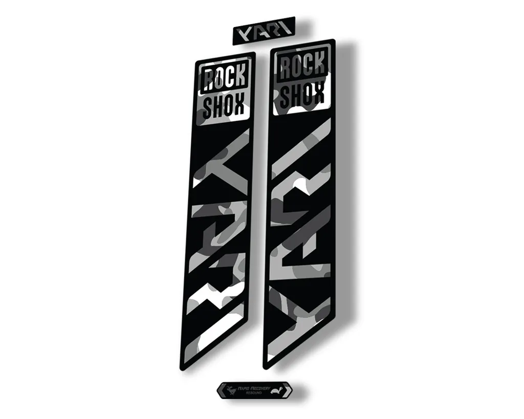 Rock Shox YARI 2021 Fork Decal Mountain Bike Cycling Sticker Adhesive White Camo - 1